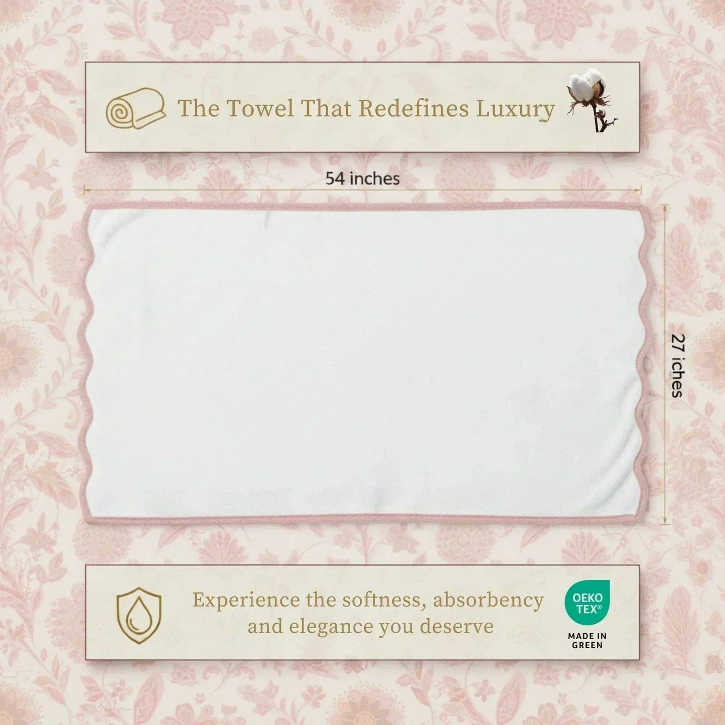 Bath Towels – Fluffy, Ultra Soft & Highly Absorbent (4 pieces)